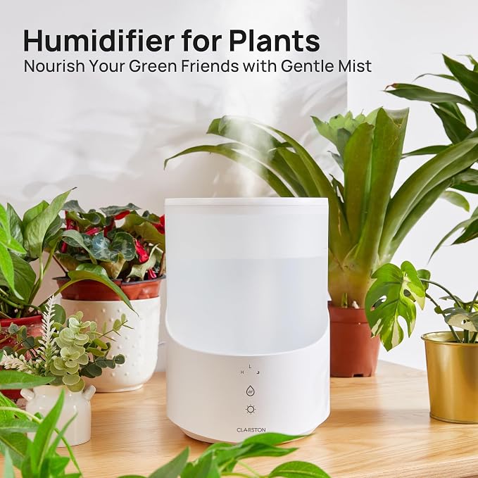 Clarston Humidifiers for Bedroom, 2.5L Cool Mist Humidifier with Essential Oils Diffuser and Nightlight, Top Fill Humidifiers for Home Large Room, Timer, Auto Shut-off, 25H Runtime - Image 9