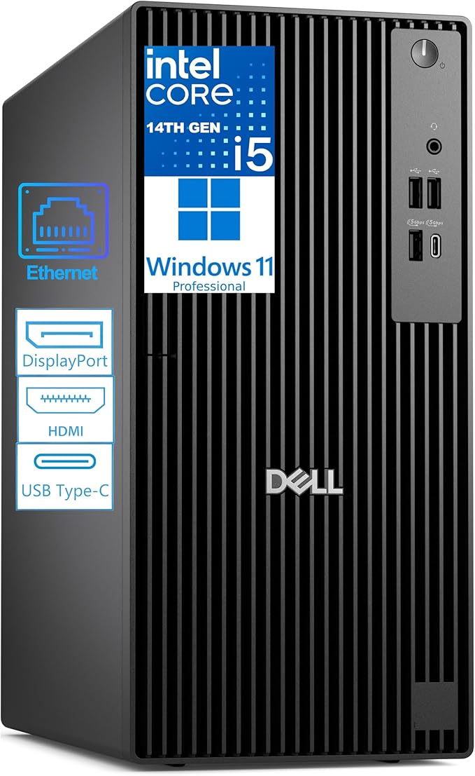 Dell Business Tower Desktop Computer, Next Gen OptiPlex, 14th Gen Intel i5-14500 vPro (14-Core, 5.0GHz), 16GB DDR5 RAM, 512GB PCIe SSD, Windows 11 Pro by Dell