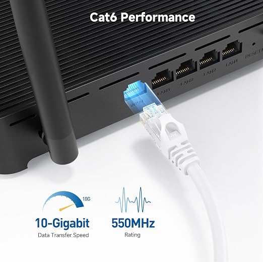 Cable Matters 10Gbps 5-Pack Snagless Cat 6 Ethernet Cable - 5ft - Image 3