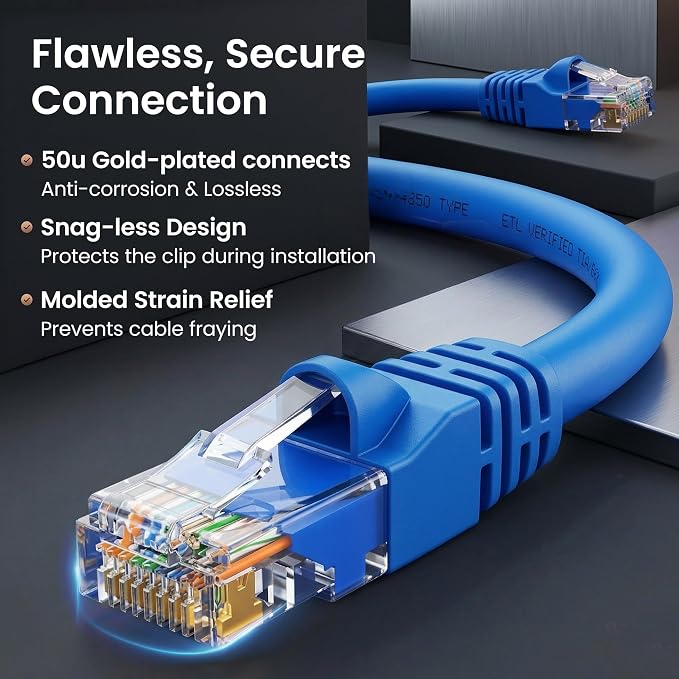 GEARit Cat 6 Ethernet Patch Cable 25 ft Blue - Image 4