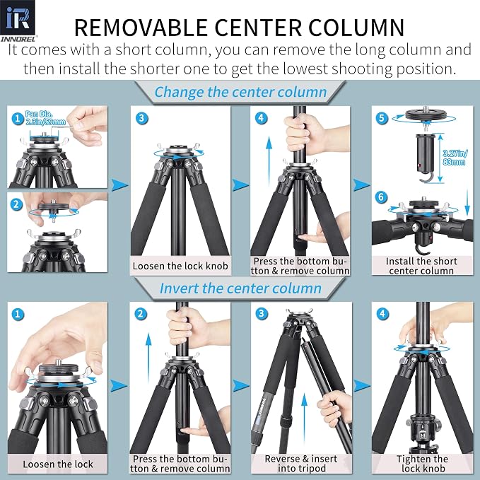 Carbon Fiber Camera Tripod-INNOREL GT324C Professional Compact Shooting Tripod - Image 8