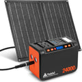 Takki Solar Generator 120W Peak Portable Power Station with 21W Solar Panel 88.8Wh Battery Power Bank with 110V AC Outlet for Camping RV Tent Home Outages Emergency by Takki