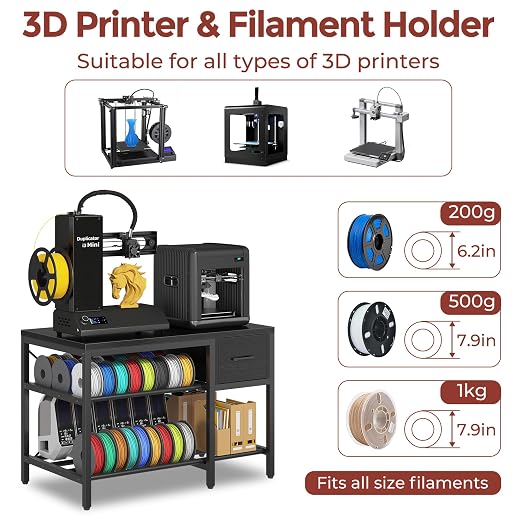 3D Printer Stand with Filament Storage – Heavy Duty Metal 3D Printer Table with - Image 6