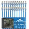 0.5 Foot Cat6 Patch Cables, Solid Pure Copper Patch Cord, Cat 6 Ethernet Cable by CatBose