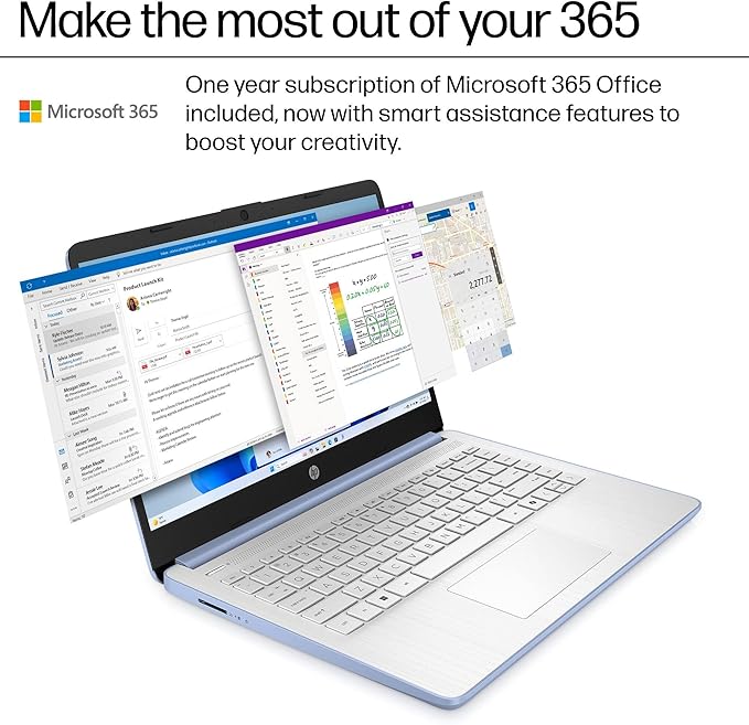 HP 2026 Laptop, 1 Year Office 365&AI-Copilot, 128GB UFS with 500GB Ext HDD | Win 11 Home S, Intel Processor CPU, Wi-Fi 6, HD Camera, Long Battery Life & Ultra Light, For Students & Business, Frost Blue - Image 3