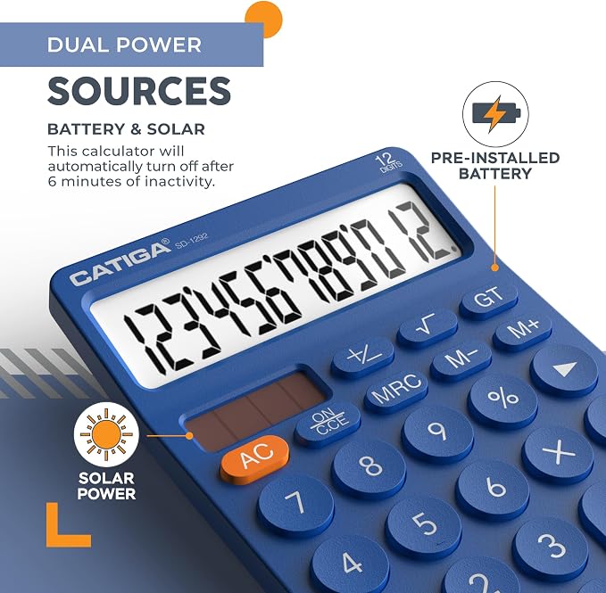 CATIGA 12 Digit Desktop Calculator Basic Desk Calculator - Image 4