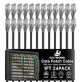 1 Foot Cat6 Patch Cables, Solid Pure Copper Patch Cord, Cat 6 Ethernet Cable by CatBose