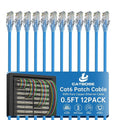 0.5 Foot Cat6 Patch Cables, Solid Pure Copper Patch Cord, Cat 6 Ethernet Cable by CatBose