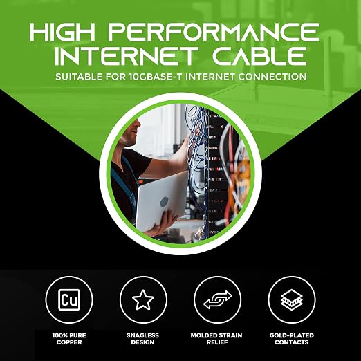 GEARit Cat 6 Ethernet Patch Cable 0.5 ft Blue - Image 2
