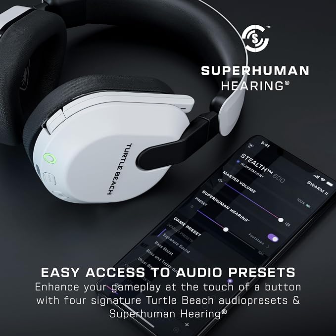 Turtle Beach Stealth 600 Wireless Gaming Headset for Xbox, PS5, PC, Mobile | Xbox Series X|S, Xbox One, PlayStation, PS4, Multiplatform, Bluetooth, 50mm Drivers, 80-Hr Battery, Flip-to-Mute Mic, White - Image 8