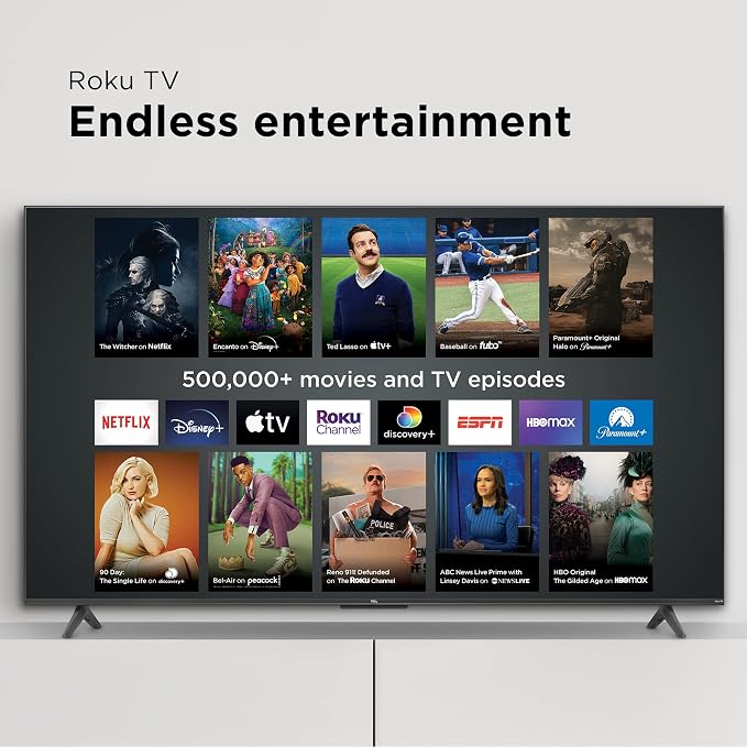 TCL 75" Class 4-Series 4K UHD HDR Smart Roku TV(Wi-Fi, RF, USB, Ethernet, HDM) I - 75S455 - Image 7