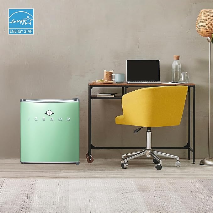 ICEBOX 1.7 Cu. Ft. Compact Refrigerator, ENERGY STAR Certified Small Refrigerator, Single Door Mini Fridge with Chiller Compartment, R600a Refrigerant, IBCR17MNT, Mint Green - Image 7