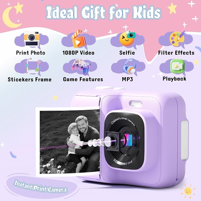 Kids Camera, 1080P Instant Digital Print Camera - Image 2