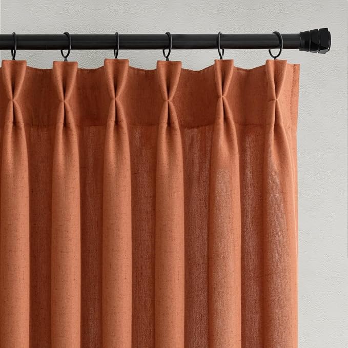 Memory Trained Pinch Pleated Curtains 90 Inches Long, Viral Linen Pinch Pleat - Image 2