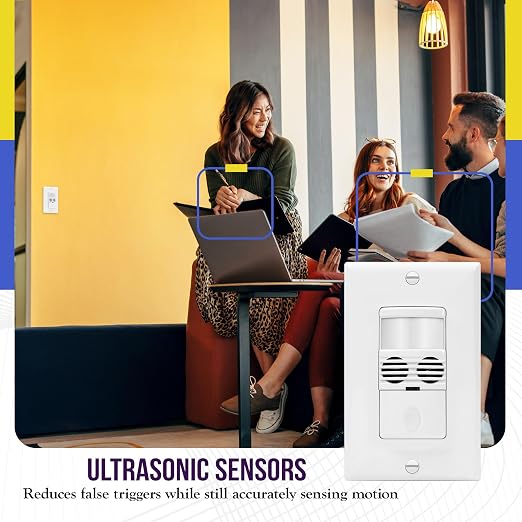 Enerlites MWOS-W Motion Sensor Switch, Ultrasonic and PIR Dual Technology - Image 5