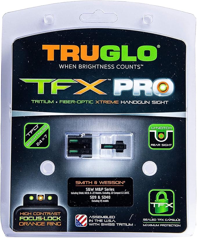 Truglo TFX PRO Handgun Sight, Glowing Shock Proof Tritium and Fiber Optic Night - Image 6
