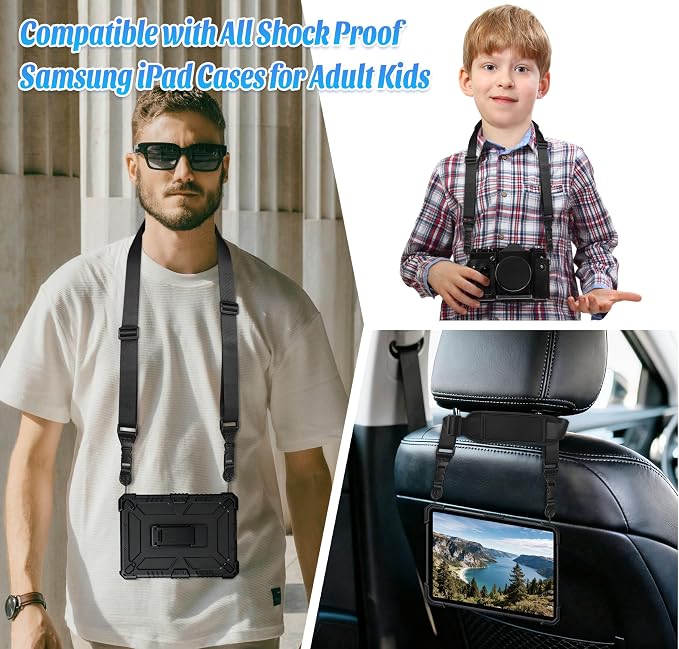 Padded iPad Binocular Camera Shoulder Strap, Nylon Neck Lanyard Strap - Image 3