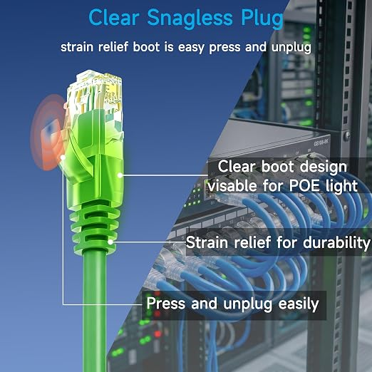 Cat6 Ethernet Patch Cable 0.5 ft, Cat6 Patch Cable - Image 4