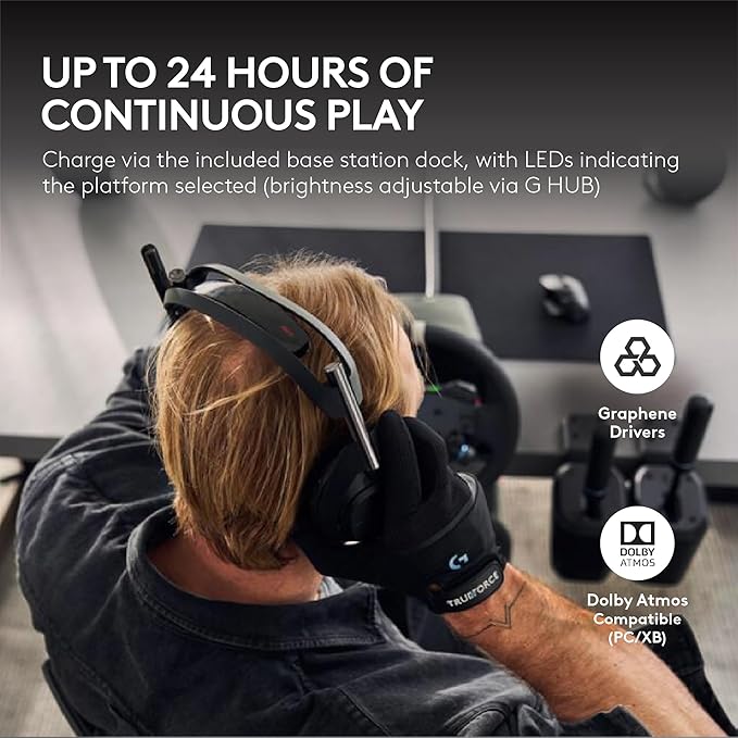 Logitech G Astro A50 X Multi-Platform Wireless Gaming Headset - Black | For PS5, Xbox, PC, Switch - PLAYSYNC Video & Audio Switcher, HDMI 2.1 4K 120Hz VRR, 24bit/48kHz, <24hr Battery, 2.4GHz & BT - Image 6