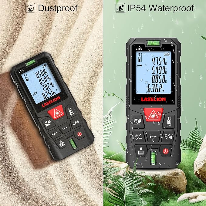 LT50 Laser Measure, 165ft/50m Laser Measurement Tool, - Image 7