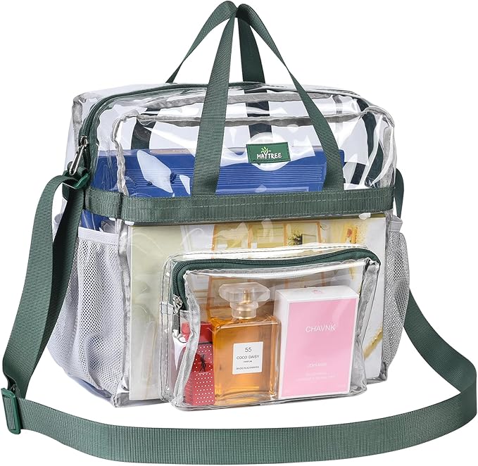 MAY TREE Clear Bag for Stadium Events 12×6×12 Clear Tote Lunch Bag by MAYTREE