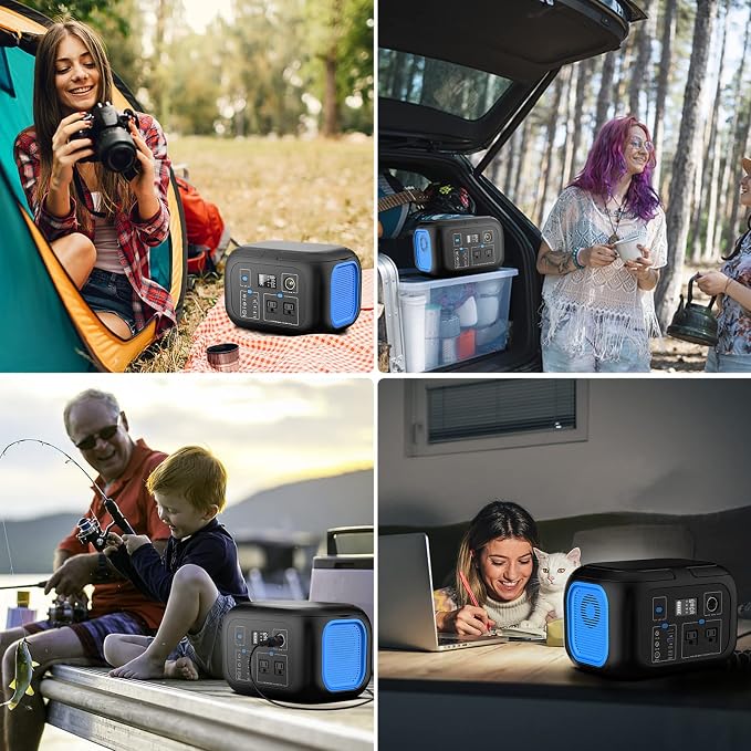 Portable Power Station 600W Power Bank 296Wh Solar Generator Lithium Battery Portable Generator Fast Charging with LED Light Battery Pack 9 Outputs Power Supply for Home Camping Emergency Backup - Image 8