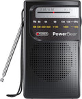 PowerBear Portable Radio | AM/FM, 2AA Battery Operated with Long Range Reception for Indoor, Outdoor & Emergency Use | Radio with Speaker & Headphone Jack (Black) by PowerBear