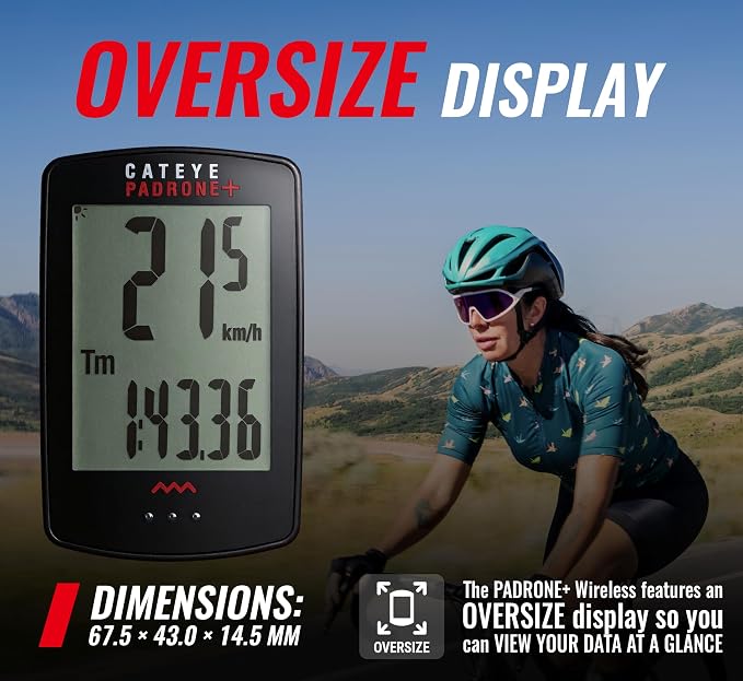 CATEYE Padrone Plus Bike Computer – Oversized Display Cyclocomputer, Wireless - Image 3
