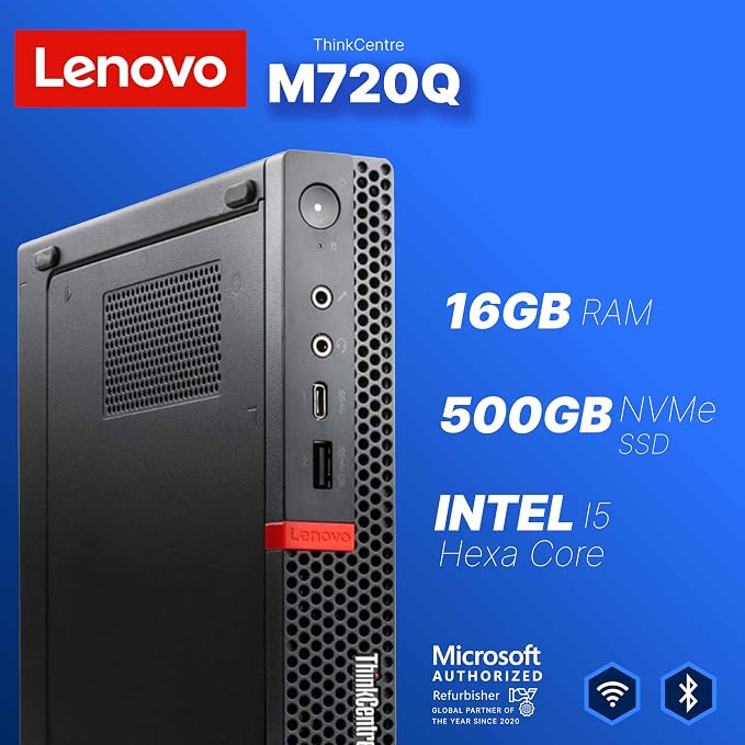 Lenovo M720Q ThinkCentre Mini PC | Windows 11 Pro | Intel i5-8400T | 16GB RAM + 500GB NVME | 5G WiFi + BT | Home or Office Micro Desktop Computer (Renewed) - Image 5