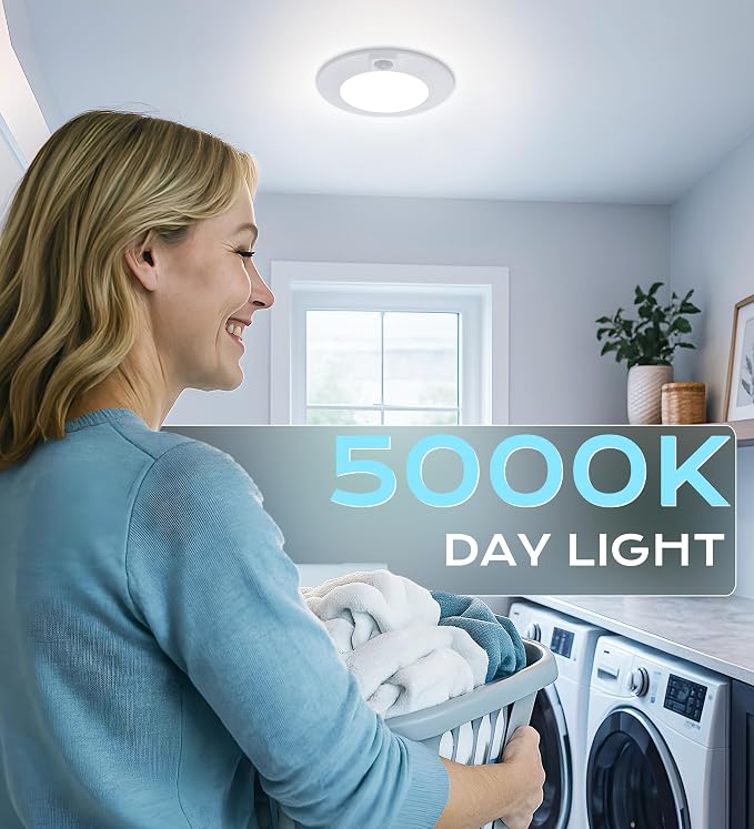 CLOUDY BAY Motion Sensor Ceiling Light Indoor, 120V CRI90 10W 5000K Bright Day - Image 2