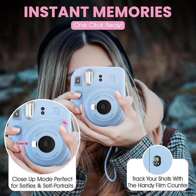 Fujifilm Instax Mini 12 Instant Camera Pastel Blue + Minimate Custom Designed - Image 8