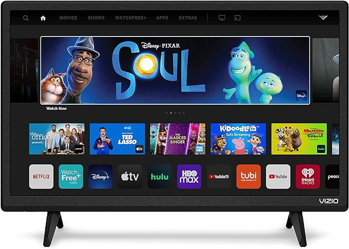VIZIO 24-inch 1080p Smart TV with Apple AirPlay and Chromecast Built-in, Screen Mirroring for Second Screens, & 150+ Free Streaming Channels, D24f-J09, 2021 Model (Renewed) by Amazon+Renewed