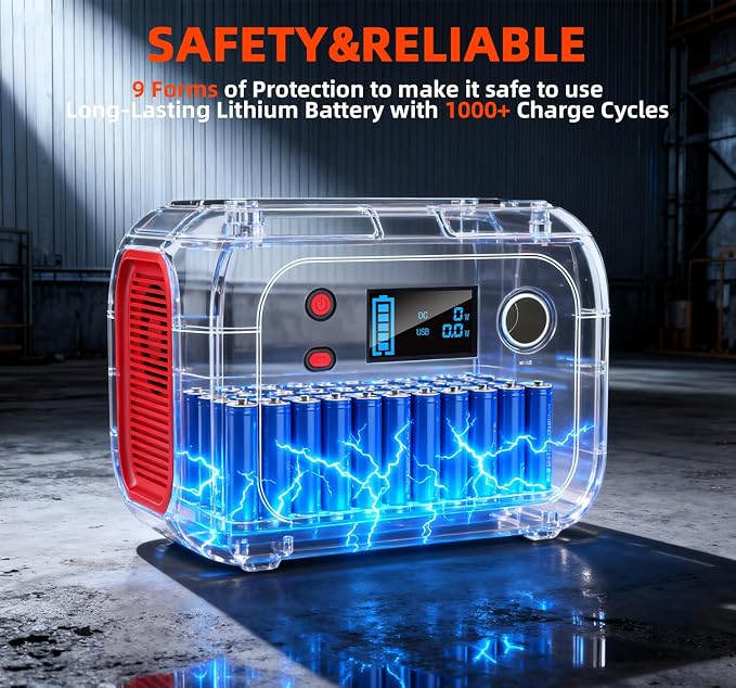 ENOFLO Portable Power Station 300W, 228Wh Solar Generator with 110V Pure Sine Wave AC Outlet, Backup Lithium Battery Generator for CPAP Outdoor RV Camping Emergency Home Use - Image 6