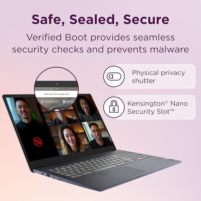 Lenovo IdeaPad 3i Chromebook, 15.6” FHD Display, Intel Celeron N4500, 8GB RAM, 64GB eMMC, 1920x1080 px, 720p Camera, Chrome OS, Abyss Blue - Image 5