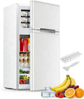 Electactic 2.5 Cu.Ft Mini Fridge with Freezer, Double-Door Compact Refrigerator, Adjustable Glass Shelves, Mechanical Thermostat & Leveling Feet, Space-Saving for Apartment/Dorm/Office, White by Electactic