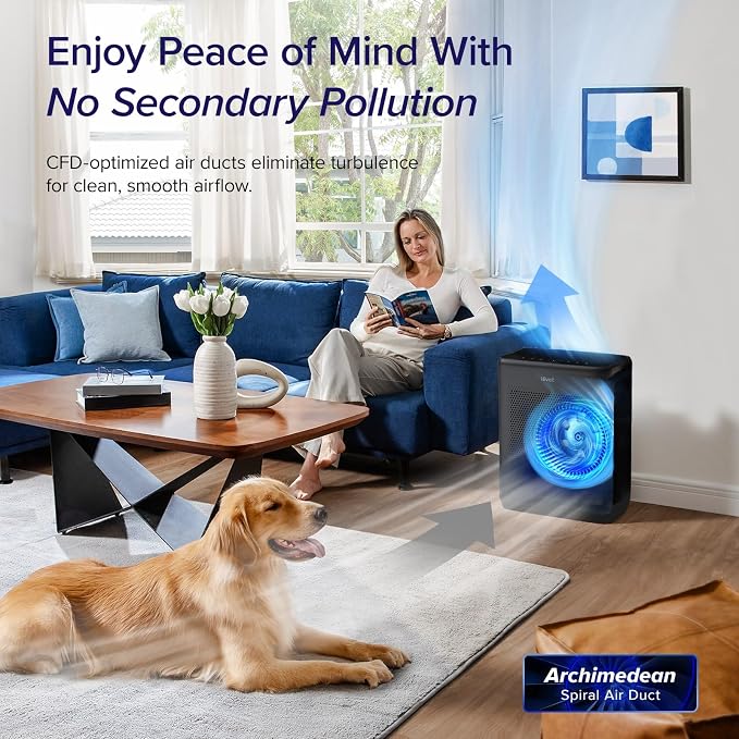 LEVOIT Air Purifiers for Home Large Room Up to 1875 Ft² with Washable Pre-Filter, AHAM VERIFIDE, Air Quality Monitor, HEPA Sleep Mode for Allergies, Pet Hair in Bedroom, Vital 200S-P, Black | For Quiet Bedroom at 27dB, AHAM VERIFIDE, Air Quality Monito... - Image 7