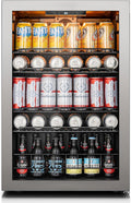 Ca'Lefort 155 Cans Mini Fridge, Beverage Refrigerator Cooler for Drink/Beer | 4.59 Cu.ft, Low-noise, Reversible Glass Door, 3-Color LED Lighting, Adjustable Shelves, 34℉ to 54℉ | Home Dorm Office Kitchen by CaLefort