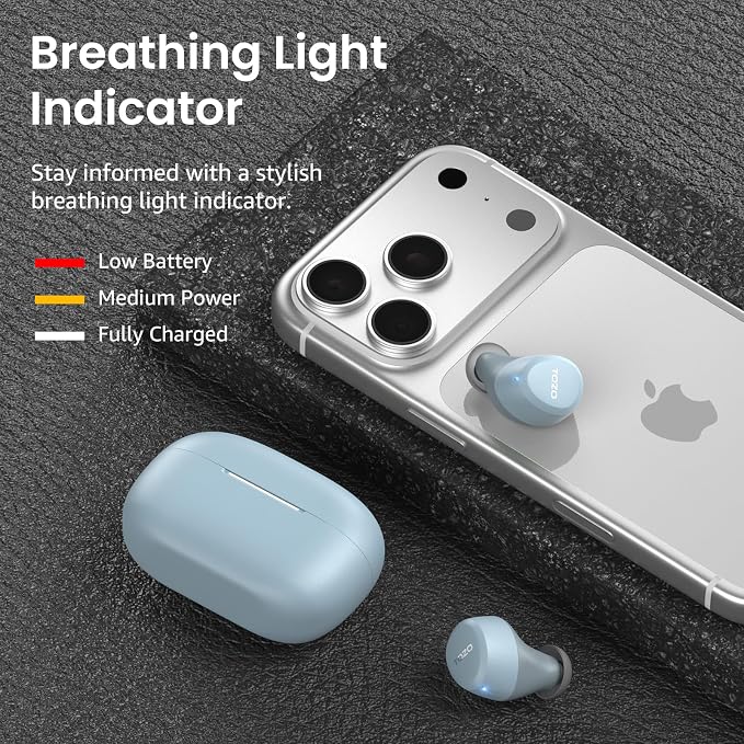 TOZO A1 Wireless Earbuds Bluetooth 5.3 Light Weight in Ear Headphones | IPX5 Waterproof, 2 Mics for AI Calls, Immersive Premium Sound Bass Ear buds with Charging Case, 32 Presets EQ via TOZO App - Image 7