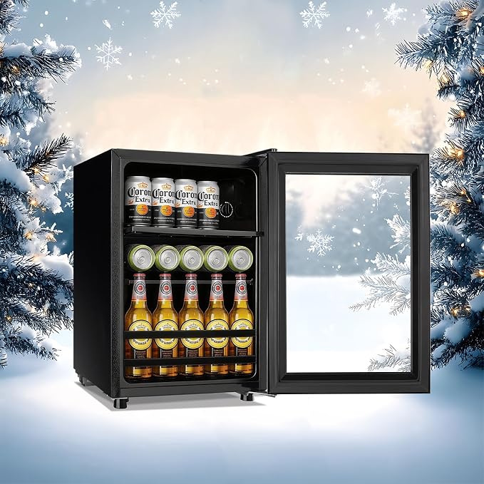 1.3 Cu.ft Beverage Refrigerator Drink Mini Fridge Refrigerator for Soda Beer or Cans Personal Beverage Cooler 7 Modes Temp Adjustable Shelves Suit for Home, Office, Dorm - Image 8