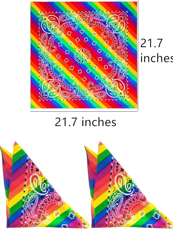 Mayam Rainbow Bandanas Headband Gay Pride LGBTQ Bandana Headband Hippie Bandana - Image 2