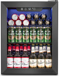 Feelfunn 1.7 Cu.Ft Beverage Refrigerator Cooler - 68 Can Mini Fridge Glass Door for Drink Soda Beer Wine - Small Refrigerator for Bedroom Office Home Dorm Bar, Black by Feelfunn