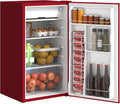 HOMCOM 3.2 Cu.Ft Mini Fridge with Freezer Single Reversible Door Red | Compact Refrigerator, Adjustable Thermostat, Shelf, for Bedroom Dorm Home Office, Energy Efficient by HOMCOM
