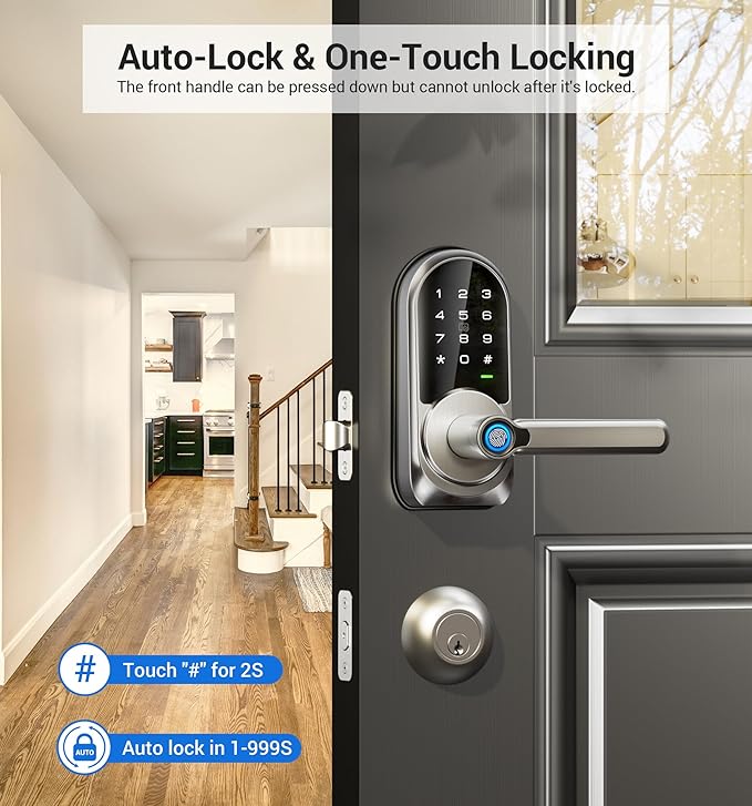 Veise RZ09 Smart Lock, 7-in-1 Keyless Entry - Image 4