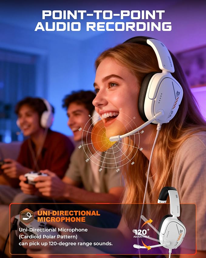 NUBWO HG04L Gaming Headset for PS5/PS4, Xbox Series X|S/Xbox One, Switch – 250g Lightweight, Clear Unidirectional Mic, Soft Memory Earmuffs, 3.5mm Jack for Gaming & Work - Image 3