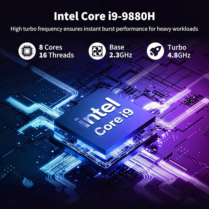 18.5 Inch Laptops, Core i9 CPU (Up to 4.8 GHz), 16GB RAM, 512GB SSD, WiFi-6 | 100% sRGB FHD Display, Win 11 Home, Backlit Keyboard, Numeric Pad Fingerprint Login, Laptop Computer for Business Students - Image 2