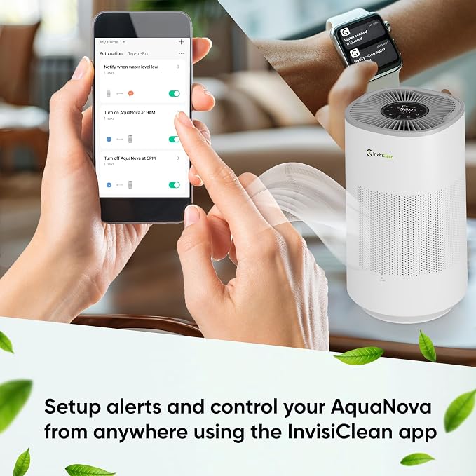 Air Purifier and Humidifier Combo All in One for Bedroom - Quiet 2 in 1 Smart Air Humidifier and Purifier for Home - Use Year-round for up to 1100 sq ft - InvisiClean AquaNova - Image 8