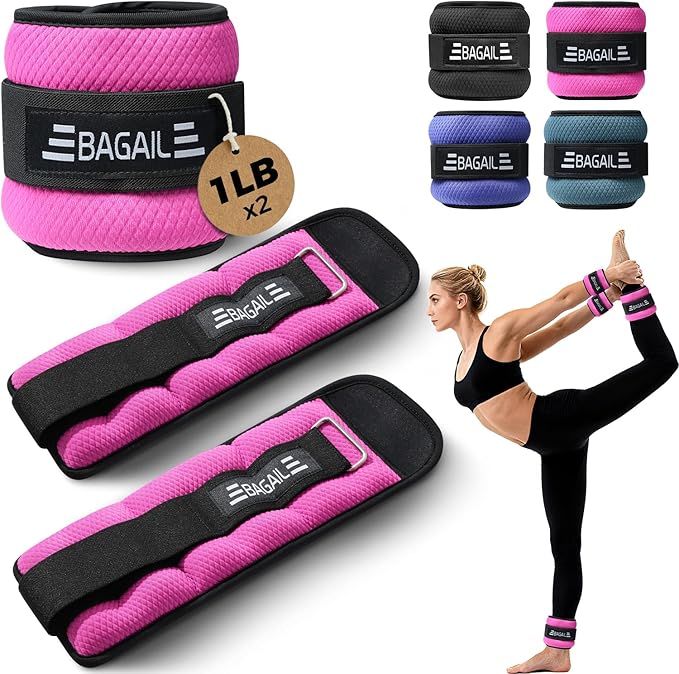 BAGAIL Ankle Wrist Weights for Women & Men, One Pair of 1/2/4/6/8/10 LBS by BAGAIL