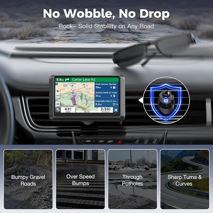 Garmin GPS Car Mount – Upgraded Metal Hook Air Vent Holder, 17mm Ball Air Vent - Image 3