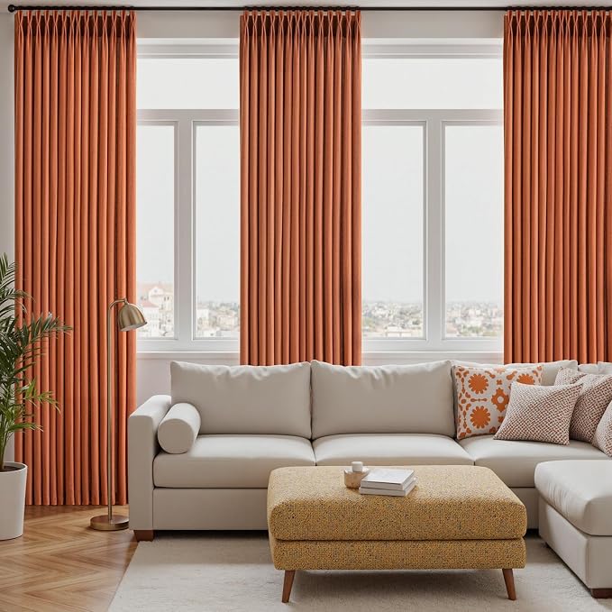 Memory Trained Pinch Pleated Curtains 108 Inches Long, Viral Linen Pinch Pleat - Image 2