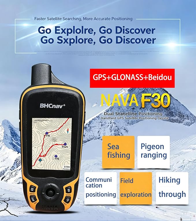 NAVA F30 Handheld GPS Navigation Device, Colorful Map Display, Land Accuracy - Image 6